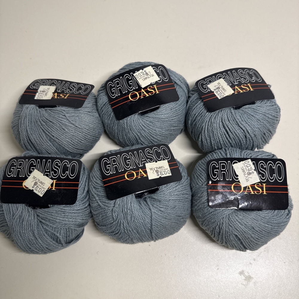 Lot of 6 Balls GRIGNASCO OASI Linen Cotton Blend Color-Shade 055 Made Italy